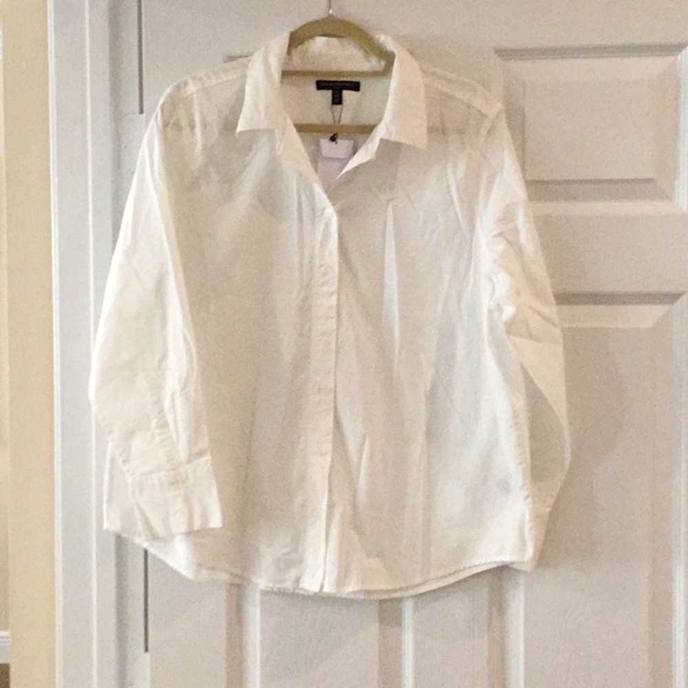 Crisp white button down shirt - brand new with tags